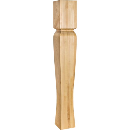 Hardware Resources 5" Wx5"Dx35-1/2"H Rubberwood Tapered Arts & Crafts Post P64-5-HMP